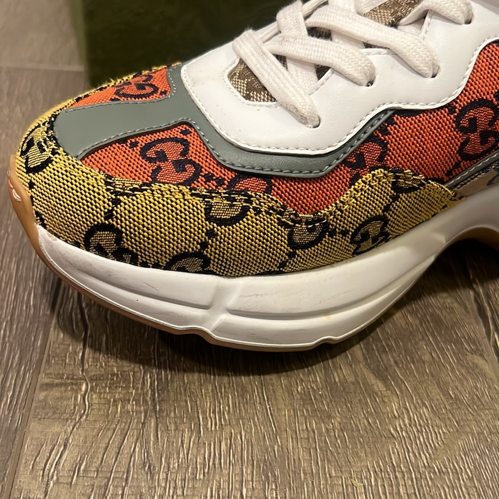 🧡💛Gucci Rhyton GG Multicolor Sneaker Sz 38 - Picture 7 of 13